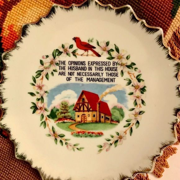 Vintage Plate, Decorative, Marriage Humour, 7.5" - Picture 2 of 9